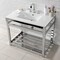 Fauceture VWP3722W8A1 37-Inch Ceramic Console Sink (8-Inch, 3-Hole), White/Polished Chrome VWP3722W8A1 - alternate 2